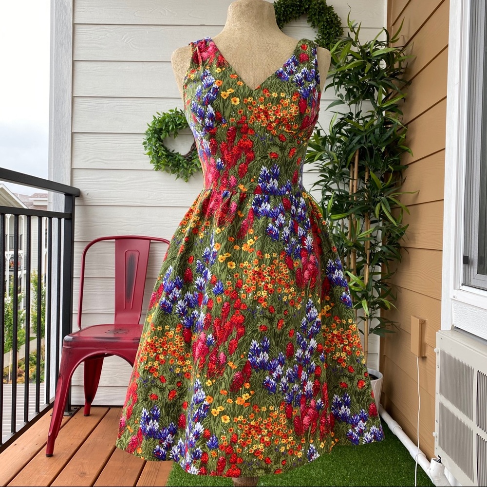 ModCloth Retrolicious Floral Flower Fields Dress